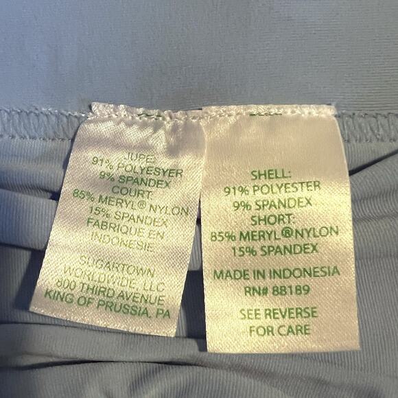 Lilly Pulitzer Luxletic Golf Skort Rare Print Talk Birdie To Me Women’s 12 Blue - Picture 8 of 8